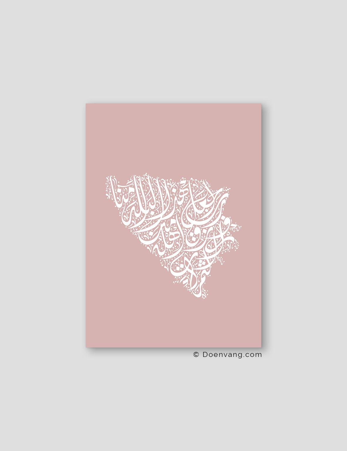 Calligraphy Bosnia, Pink / White - Doenvang