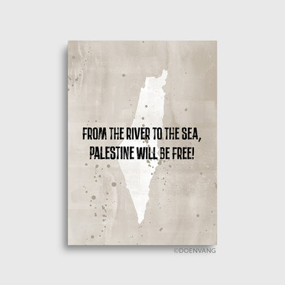Palestine Map from the River - Profit goes to charity in Palestine