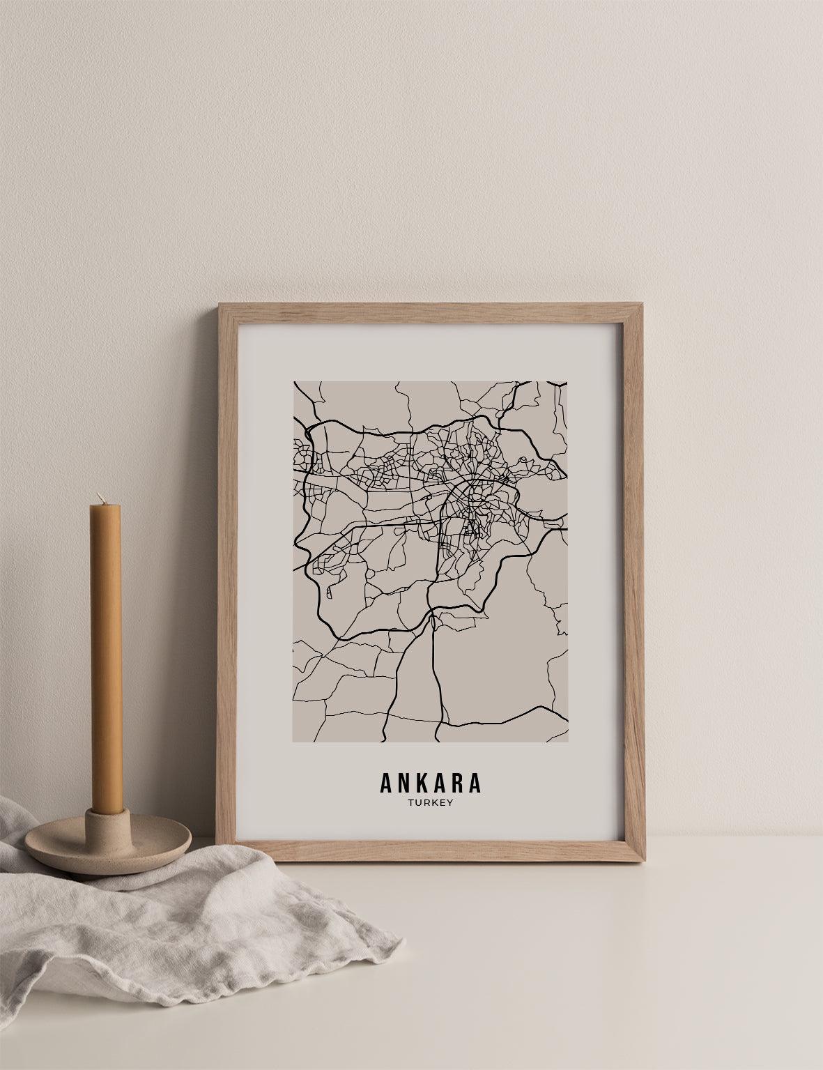 Beige Street Map, Ankara - Doenvang