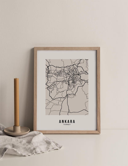 Beige Street Map, Ankara - Doenvang