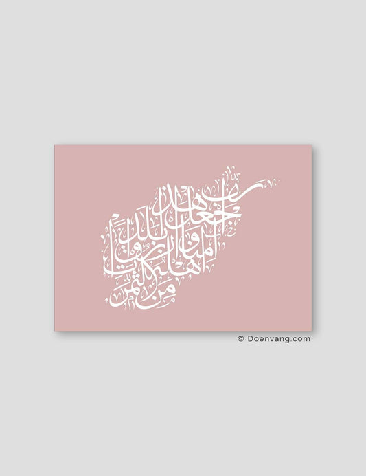 Calligraphy Afghanistan, Pink / White - Doenvang
