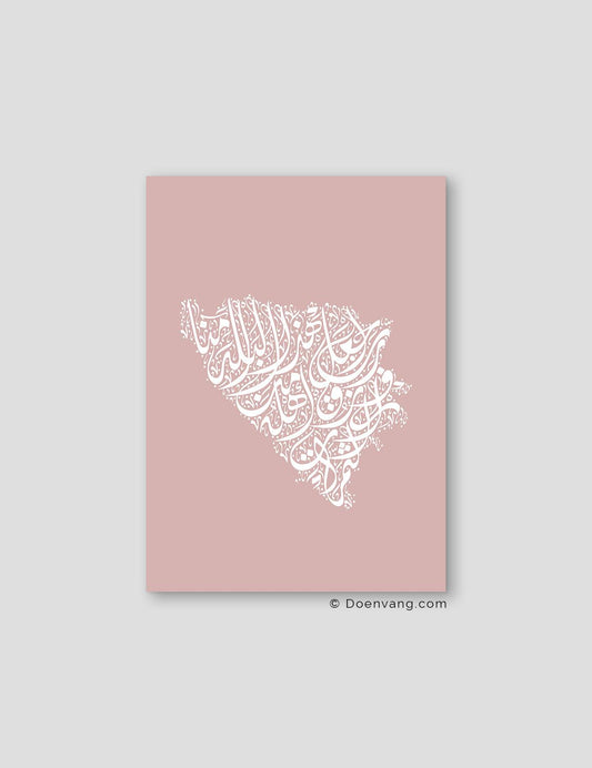 Calligraphy Bosnia, Pink / White - Doenvang