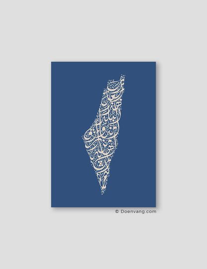 Calligraphy Palestine, Blue / Beige - Doenvang