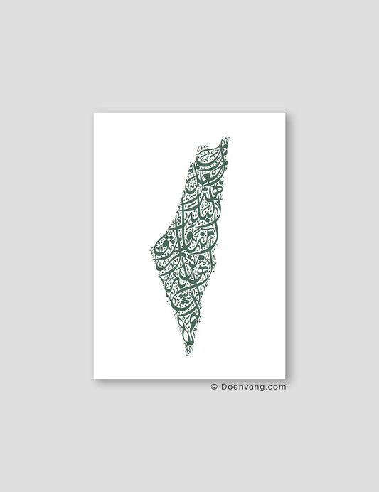 Calligraphy Palestine, White / Green - Doenvang