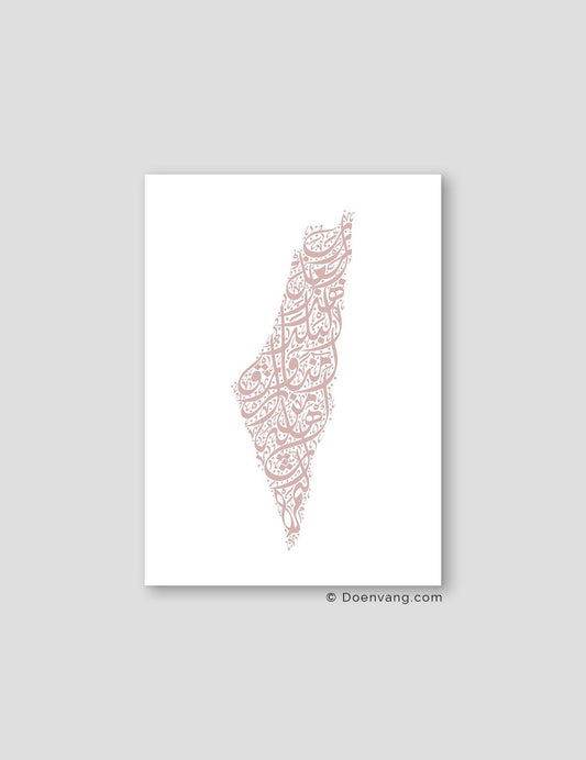 Calligraphy Palestine, White / Pink - Doenvang