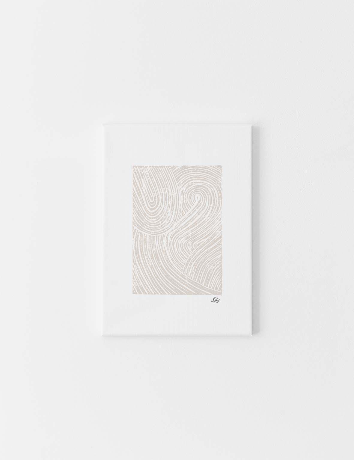 CANVAS | Muhammad PBUH Stamped, Beige on White - Doenvang
