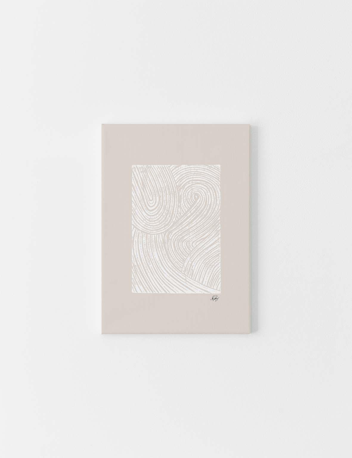 CANVAS | Muhammad PBUH Stamped, White on Beige - Doenvang