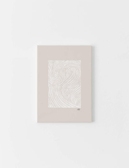 CANVAS | Muhammad PBUH Stamped, White on Beige - Doenvang